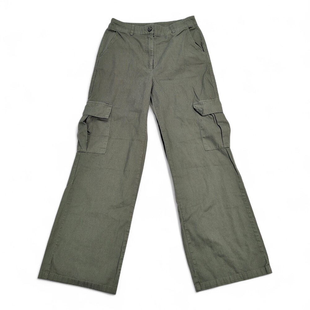 Sincerely Jules Olive Cargo Wide-Leg Pants Size S